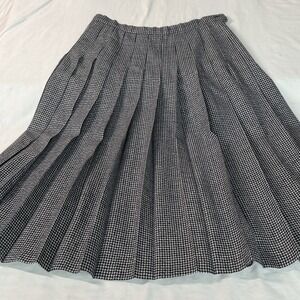 VTG Pendleton Maxi Skirt Womens W28 Sz12 Black Plaid Pleated Wool Academia Chic